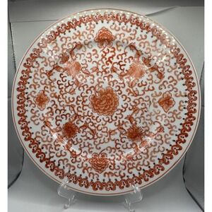 AGF Style Hand Painted Japanese Ware Orange Wide Bowl Asian Plate Qing Dynasty